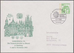 Allemagne 1983. Privatganzsache, Entier Postal Timbré Sur Commande. Nordposta Hamburg. La Tchécoslovaquie. Suède - Privé Briefomslagen - Gebruikt
