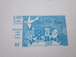 1999 Dessine Moi L'an 2000  >3fr  0.€46 > EPREUVE De Luxe ESSAI /épreuve Document Postal Philatélie - Sonstige & Ohne Zuordnung