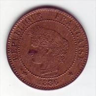 Cérès. 2 Centimes 1886 A . - 2 Centimes