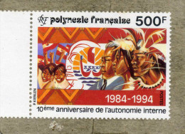 Nelle-CALEDONIE : 10 Ans De L'Autonomie Interne : Logo, Profils De Polynésiens - - Unused Stamps