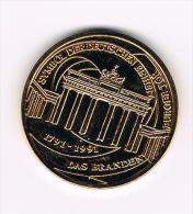 ¨ 200 JAAR BRANDENBURGER TOR  1791 - 1991 SYMBOL DER DEUTSCHEN EINHEIT - Souvenir-Medaille (elongated Coins)