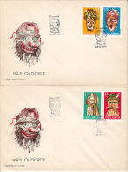 2315- FOLKLORE MASKS, COVER FDC, 2X, 1969, ROMANIA - FDC