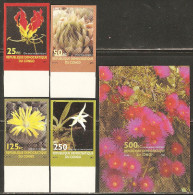 Congo - Kinshasa 2002 Mi# 1698-1701, Block 116 U ** MNH - Imperf. - Flowering Plants - Neufs