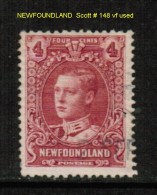 NEWFOUNDLAND    Scott  # 148 VF USED - 1908-1947