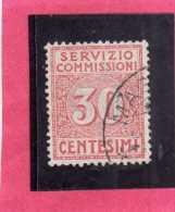 ITALY KINGDOM ITALIA REGNO 1913 SEGNATASSE TAXES TASSE DUE SERVIZIO COMMISSIONI CENT. 30 USATO USED - Taxe