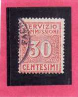 ITALY KINGDOM ITALIA REGNO 1913 SEGNATASSE TAXES TASSE DUE SERVIZIO COMMISSIONI CENT. 30 USATO USED - Portomarken