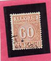 ITALY KINGDOM ITALIA REGNO 1913 SEGNATASSE TAXES TASSE DUE SERVIZIO COMMISSIONI CENT. 60 USATO USED - Taxe