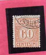 ITALY KINGDOM ITALIA REGNO 1913  SEGNATASSE TAXES TASSE DUE SERVIZIO COMMISSIONI CENT. 60 USATO USED - Taxe