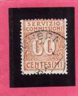 ITALY KINGDOM ITALIA REGNO 1913 SEGNATASSE TAXES TASSE DUE SERVIZIO COMMISSIONI CENT. 60 USATO USED - Portomarken