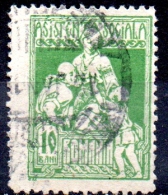 ROMANIA 1921 Social Welfare - 10b. - Green FU - Oficiales