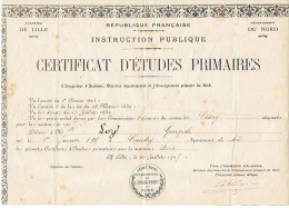 CERTIFICAT D'ETUDES PRIMAIRES ELEVE De CAUDRY (NORD) 1927 - Diplome Und Schulzeugnisse