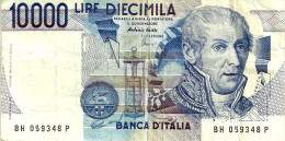 ITALY 10000 LIRE BLUE MAN FRONT BUILDING BACK DECREED 03-09-1984 SIGN FAZIO-AMICI  P.112d AVF READ DESCRIPTION !! - 10000 Lire