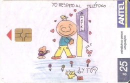 Nº 319 TARJETA DE URUGUAY DE YO RESPETO EL TELEFONO - Uruguay