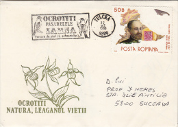 2521- BIRDS, REED BUNTING, ORCHIDS, SPECIAL COVER, 1989, ROMANIA - Picchio & Uccelli Scalatori