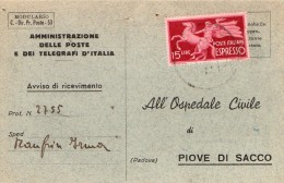 1948 CARTOLINA ESPRESSO - Express-post/pneumatisch