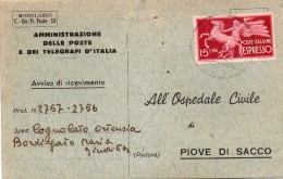 1948 CARTOLINA ESPRESSO - Express-post/pneumatisch