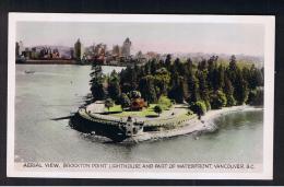 RB 992 - Real Photo Postcard - Aerial View Brockton Point Lighthouse & Waterfront  - Vancouver Canada - Vancouver