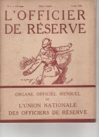 REVUE MILITAIRE - L'OFFICIER DE RESERVE - N° 8  - 15éme Année - édition Complète - OCTOBRE 1936 - French