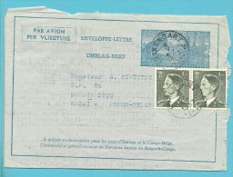 909 Op Omslag-brief (enveloppe-lettre / Aerogram) Met Stempel  RIXENSART  Naar Congo-Belge - Covers & Documents