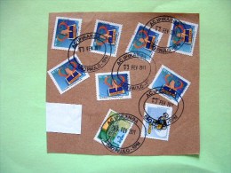 Brazil 2011 Part Of Cover To Nicaragua - Postal Motorcycle - Music Instrument Trumpet - Telegram Telegramme - Storia Postale