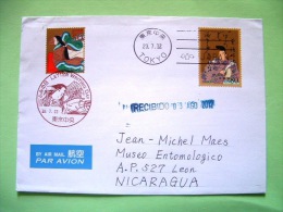 Japan 2012 Cover To Nicaragua - Paintings - Costumes - Letter Writing Day - Woman Cancel - Brieven En Documenten
