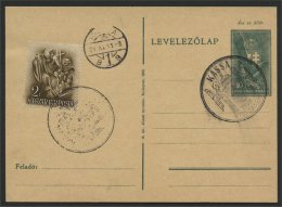 SLOVAKIA / HUNGARY  1938 SPECIAL CANCEL KASSA ON STATIONERY POSTCARD - Covers & Documents