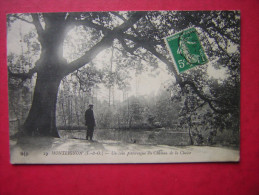 CPA  95  MONTLIGNON  UN COIN PITTORESQUE DU CHATEAU DE LA CHASSE    ANIMEE   VOYAGEE  1913  TIMBRE - Montlignon