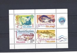 Bloc De 4 Timbres ISLAND - FOOD FISCH - 1998 - Neuf - Blokken & Velletjes