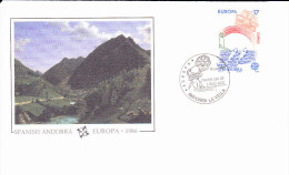 ANDORRE ESPAGNOL, EUROPA, Andorra La Vella, Peinture De Milin Depereaux, FDC, 05/05/1986 - Lettres & Documents