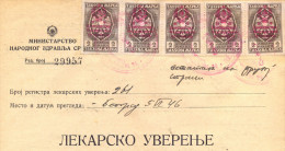 EX YU. Fiscal Revenue Tax Stamps On Document. 15 Stamps. 1946. - Cartas & Documentos