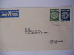 Israel Lettre De 1951 Pour Zurich - Cartas & Documentos