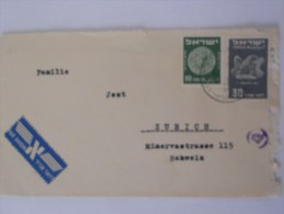 Israel Lettre De 1957 Pour Zurich (petit Defaut ) - Storia Postale