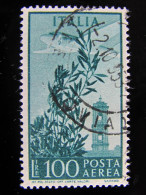 ITALIA Repubblica Aerea -1948-52- "Campidoglio" £. 100 Fil. Ruota 3° Tipo SB Varietà US° (descrizione) - Varietà E Curiosità