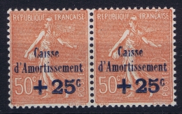 France 1928 Yvert 250  Paire MNH/**  RR - 1927-31 Caisse D'Amortissement