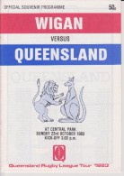 Official Rugby Programme WIGAN - QUEENSLAND 1983 Queensland Rugby League Tour In UK VERY RARE - Rugby