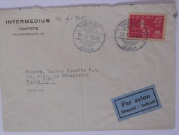 Finland Lettre De Tampere 1948 Pour Paris ( Un Pli ) - Briefe U. Dokumente