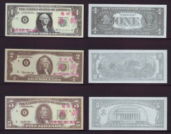 (Replica)BOC (Bank Of China) Training/test Banknote,United States B Series 7 Different Dollars Specimen Overprint - Other