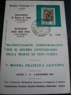 LECCE 7--12-75 10° Ann.Morte Tito SCHIPA Numerato N106/1000 Programma Pieghevole - Autres & Non Classés