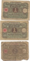 3 Billets 1 Mark 1 Er Mars 1920 Darlehnetassensceim Reichsbanknote 23.128069 32.401972 46.691365 - 1 Mark