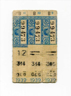 Ticket De Bus Parisiens 1939 (STCRP) - Paris - Pub  Byrrh - Europe