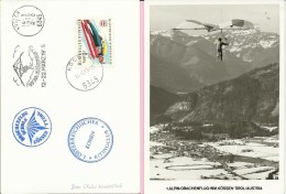 1st Alpine Kiting / Hang-gliding , WM. Kossen-Tirol, 1975., Austria, Postcard - Parachutisme