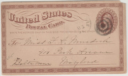 STATI UNITI - UNITED STATES - USA - US - 1881 - Postal Card - Intero Postale - Entier Postal - Postal Stationery - 1 ... - ...-1900