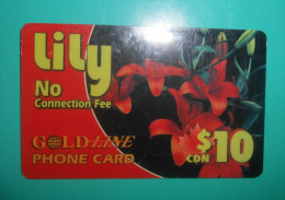 GOLD LINE Phone Card CDN$10 Lily Flowers Fleurs Flora Flore - Orchid ? ( Canada Prepaid Card ) GSM Remote Prepayee Carte - Kanada