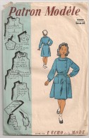 Patron Modèle édité Par L'écho De La Mode. Montsouris. Tablier 11-13 Ans. 125057. 1950-1960 - Patterns