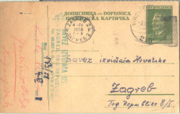 YUGOSLAVIA - CROATIA - RAILWAY Postmark  VIROVITICA  NOVSKA  213  - TITO  REPLY  POST Stationery - 1958 - Cartas & Documentos