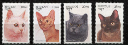 (cl 26 - P10) Bhoutan ** N° 1209 à 1212  (ref. Michel Au Dos)- Chats - Bhoutan