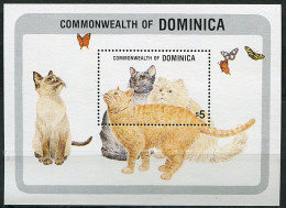 (cl 26 - P16) Dominique ** Bloc N° 93  (ref. Michel Au Dos)- Chats - Dominica (1978-...)