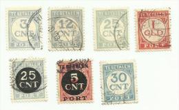 Pays-Bas Taxe N°61, 66, 67, 68, 71, 74, 78 Cote 3.60 Euros - Portomarken