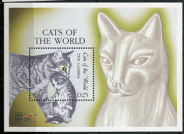 (cl 26 - P24) Gambie ** Bloc N° 494F (ref. Michel Au Dos) - Chats - Gambia (1965-...)