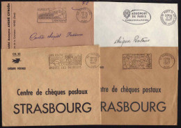 NARBONNE - PARIS - NIMES - HYERES  / 1967 - 4 LETTRES EN FRANCHISE POSTALE CCP (ref 5836) - Frankobriefe